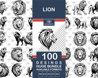 100 Lion SVG Bundle,Lion Svg Vector,Lion Vector,Lion Svg,Lion Silhouette,Svg Files for Cricut,Lion Face Svg,Roaring Lion Svg,Commercial Use