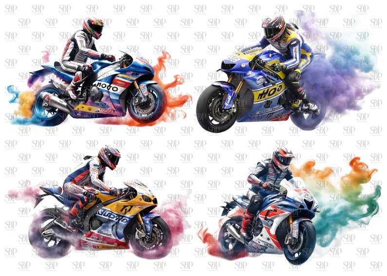 Zestaw clipartów PNG z motocyklami: Wzory sublimacji motocykli (do użytku komercyjnego) zdjęcie 7
