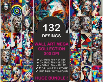 Abstract Gallery Wall Art Set: 132 Prints Mega Bundle (Digital Download)