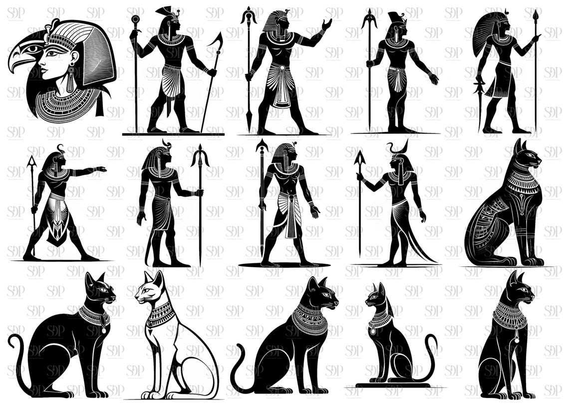 Egyptian Svg, Egyptian Gods Svg Bundle, Egyptian Svg Cut File, Egyptian ...