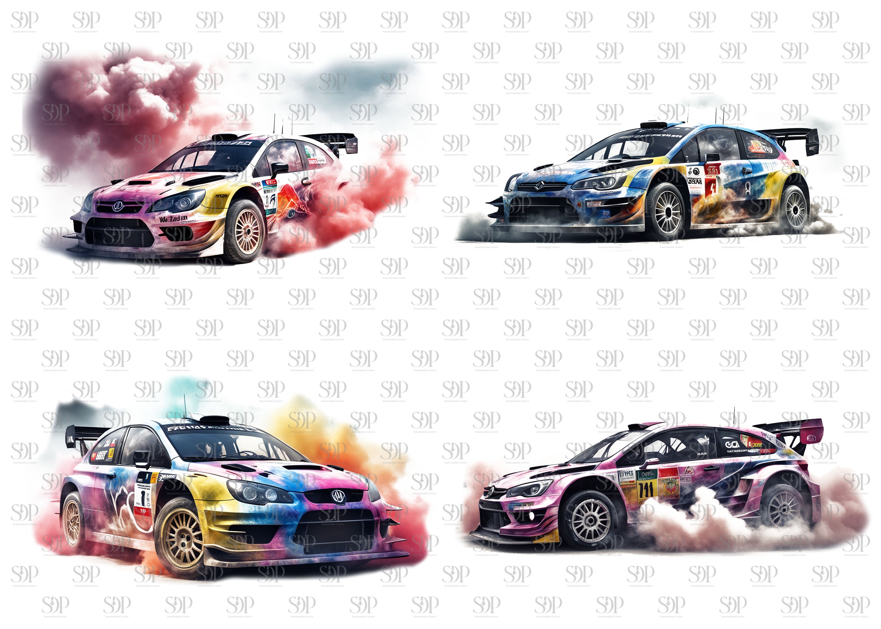 Rally Car PNG Clipart Bundle: Transparent Wall Art (commercial Use) - Etsy