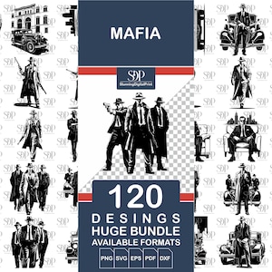 120 Mafia SVG BUNDLE, Archivo vectorial, Mafia Svg,Gangster Vector,Mafia Clipart,,Gangster Svg, Gangster Silhouette,Camiseta de la mafia,Uso comercial