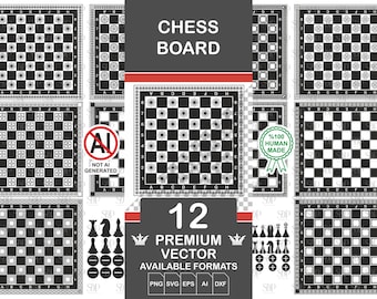 Laser Cut Chess Board SVG Bundle (Digital Download)