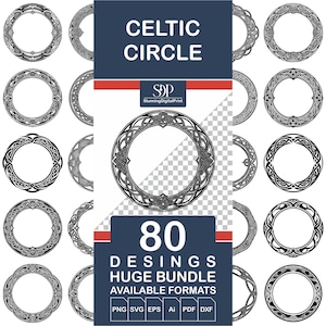 80 Celtic Circle SVG BUNDLE, Viking Circle Svg, Celtic Svg, Circle Frame, Silhouette Svg, Celtic Knot, Viking Pattern Circle, Commercial Use