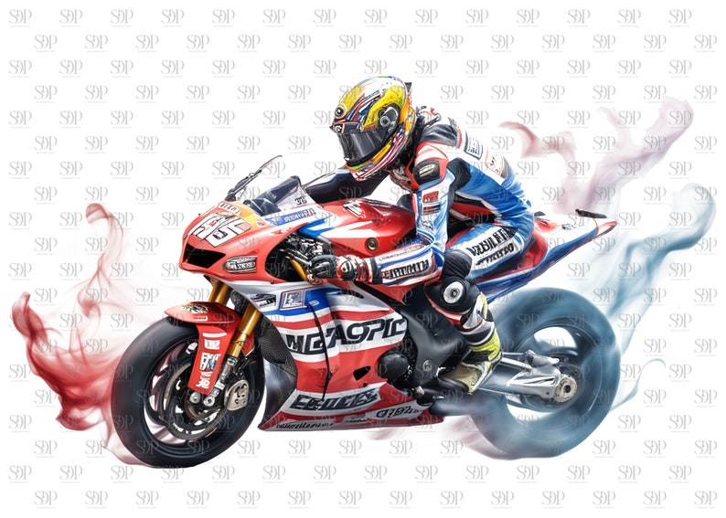 Zestaw clipartów PNG z motocyklami: Wzory sublimacji motocykli (do użytku komercyjnego) zdjęcie 4