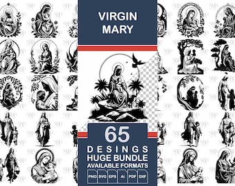Virgin Mary SVG Bundle: Our Lady of Guadalupe Clipart (Digital Download)