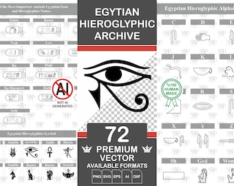 Egyptian Hieroglyphics Alphabet SVG Bundle: Ancient Egypt Symbols (Digital Download)