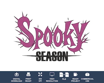 Halloween Spooky Season SVG PNG Bundle (Digital Download)