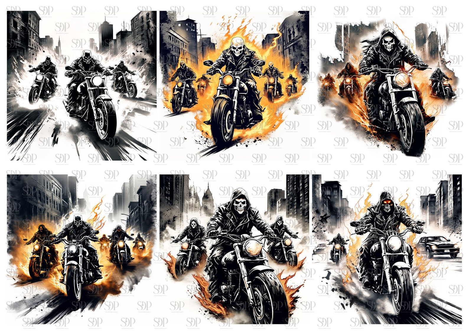22 Ghost Rider PNG Clipart Bundle, Commercial Use - Etsy