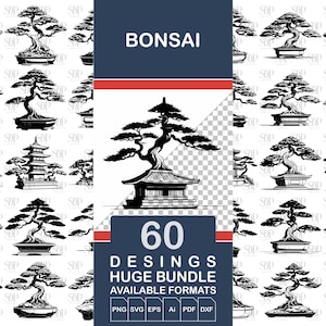 Bonsai Svg, Bonsai Tree Silhouette ,Bonsai Tree SVG BUNDLE, Bonsai Tree PNG, Bonsai Tree Vector, Bonsai Tree Cut File, Bonsai Tree Svg
