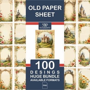 100 Old Paper Png, Paper Pack Png Bundle, Pagina di diario, Vecchia carta vuota PNG, Carta vintage, Sfondo di carta, Vecchia carta digitale, Uso commerciale