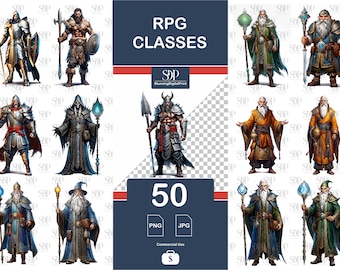 50 Characters Pack Bundle,High Quality Png, Transparent Png,Rpg Character Png, Game Character, Fantasy Character Wall Art,Commercial Use