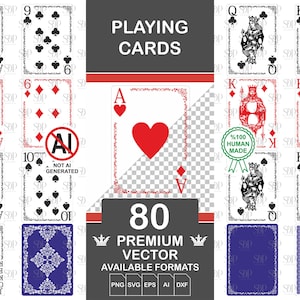 Spielkarten SVG-Bundle: Volle Deck Vektorgrafik (Digitaler Download)