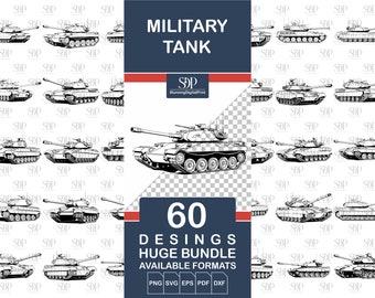 60 Military Tank Designs SVG Bundle (png, svg, eps, pdf, dxf)
