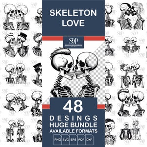 48 Skeleton Lover Svg, Lovers Vector File, Skeleton Svg, Skeleton Clipart, Skeleton Lover tshirt, Skeleton Lovers Png, Commercial Use