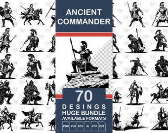 Ancient Warrior SVG Bundle: Commander Designs (70 Files)