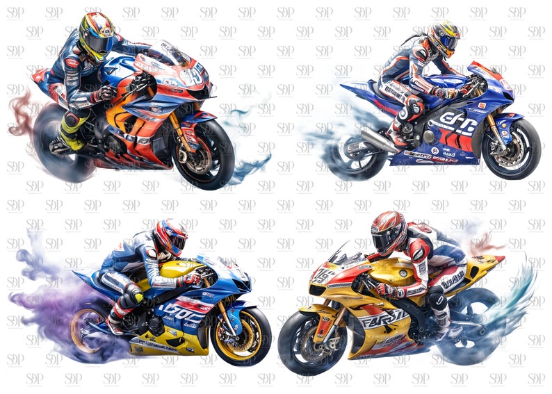 Zestaw clipartów PNG z motocyklami: Wzory sublimacji motocykli (do użytku komercyjnego) zdjęcie 9
