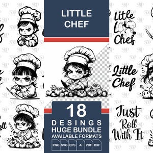 Chef Svg, Chef Svg Bundle, Little Chef Svg, Chef Logo SVG, Cooking Svg, Kitchen Decor, Cute Chef Clipart, Cooking Chef SVG, Chef Cook Png