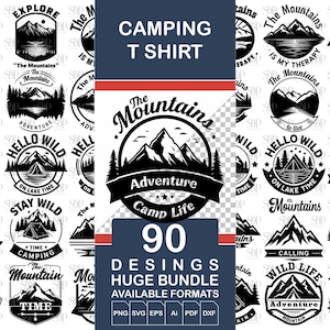 Camping Svg, Camping Svg Bundle, Camping Tshirt Svg, Mountains Vector, Camping Clipart, Camping Svg Png, Mountain Shirt, Camp Life Svg