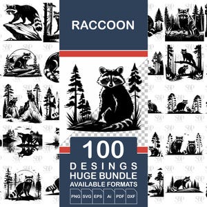 Raton laveur Svg, lot de raton laveur, Svg Cricut raton laveur, raton laveur Svg Png, clipart raton laveur, raton laveur Png, fichier vectoriel raton laveur, t-shirts Svg raton laveur