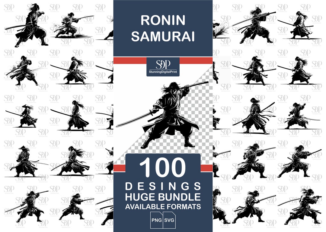 100 Samurai SVG BUNDLE, Ronin Samurai Tatto Svg,japanese Samurai Svg ...