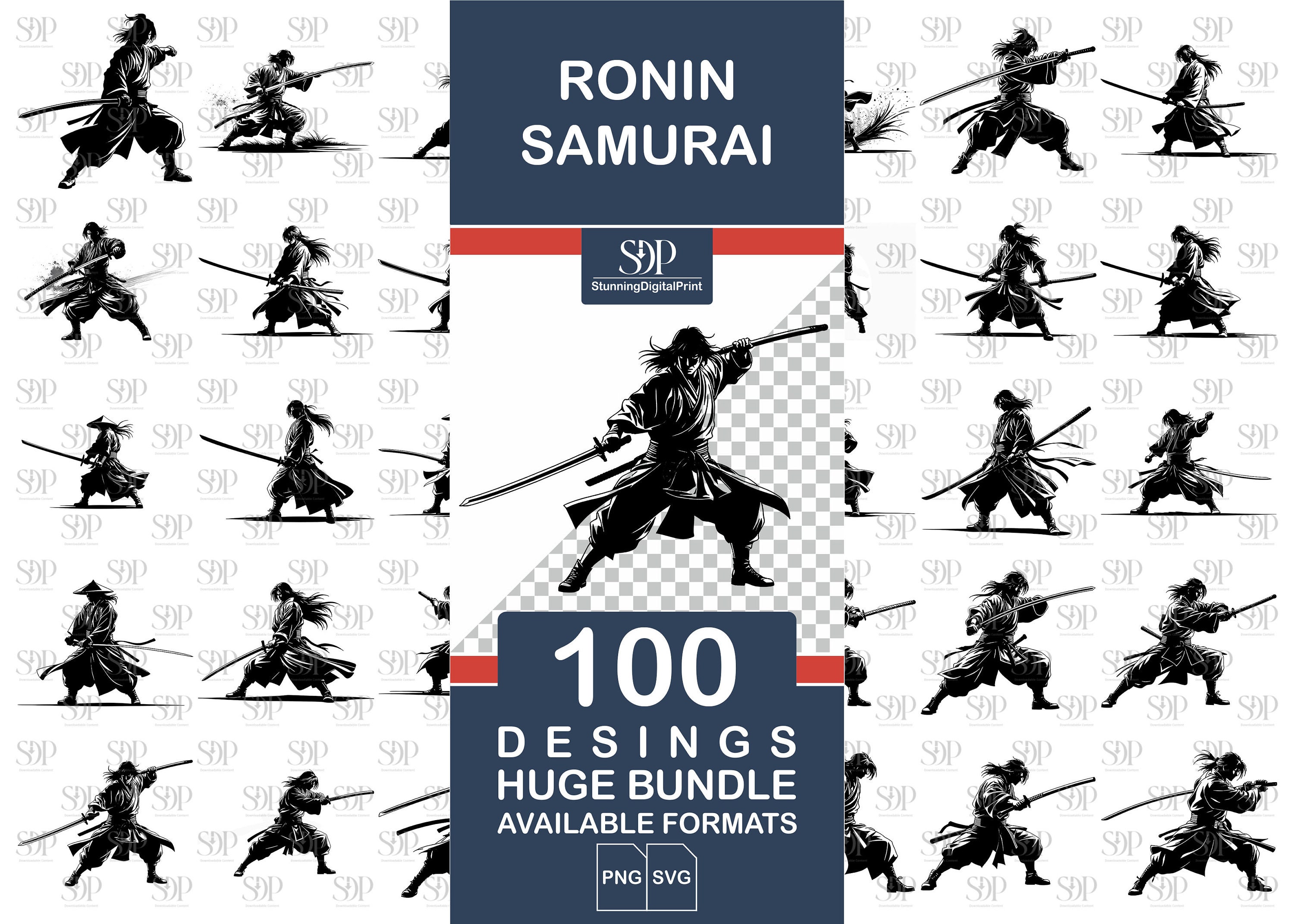100 Ronin Samurai SVG Bundle: Tattoo Clipart (commercial Use) - Etsy, image size:3000x2143