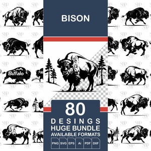 80 Bison Svg, Buffalo Svg, Bison Svg Bundle,Bison Svg File,Bison Laser Files,American Bison Svg,Bison Head Svg,Bison Vector,Bison Laser File