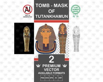 Tutankhamun Tomb and Mask SVG, Ancient Egypt Vector File
