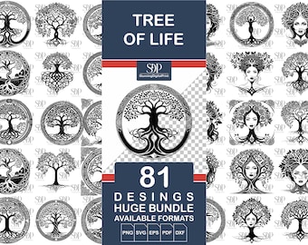 81 Tree of Life SVG Bundle, Celtic Designs, Cut Files (svg, png, eps, pdf, dxf)
