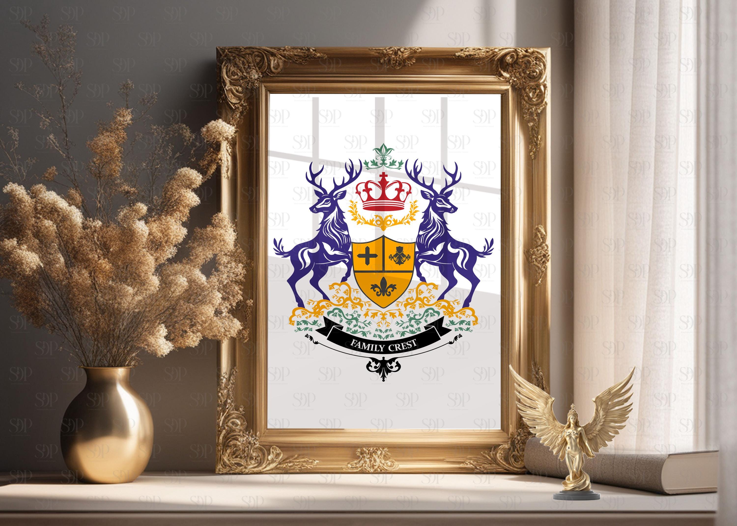 Deer Family Crest SVG Bundle: Heraldic Coat of Arms (commercial Use) - Etsy