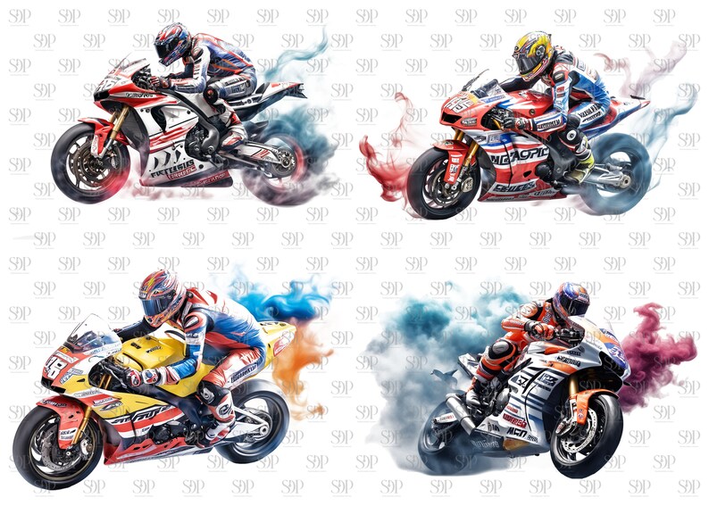 Zestaw clipartów PNG z motocyklami: Wzory sublimacji motocykli (do użytku komercyjnego) zdjęcie 10