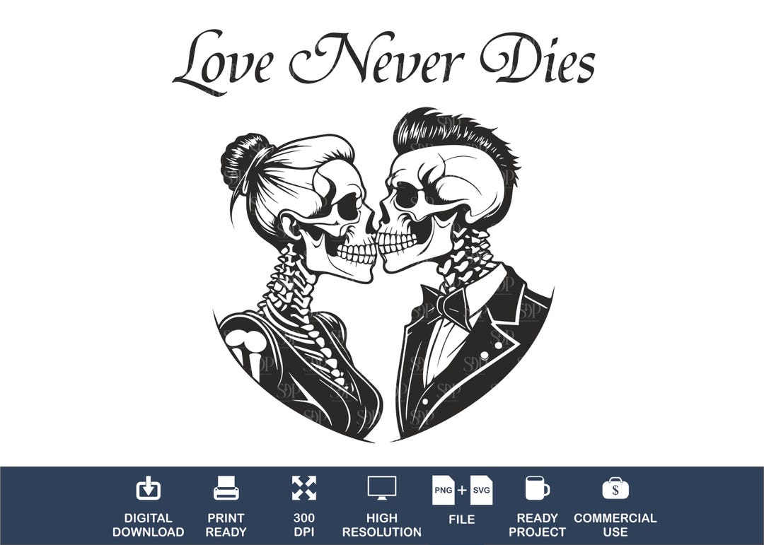 Skull Couple SVG, Gothic Lovers Clipart (digital Download) - Etsy