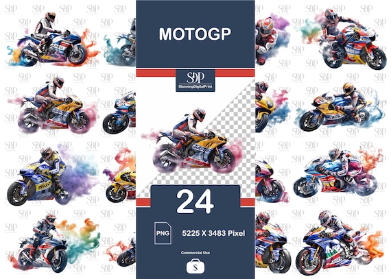 Motorbike PNG Clipart Bundle: Motorcycle Sublimation Designs (Commercial Use)