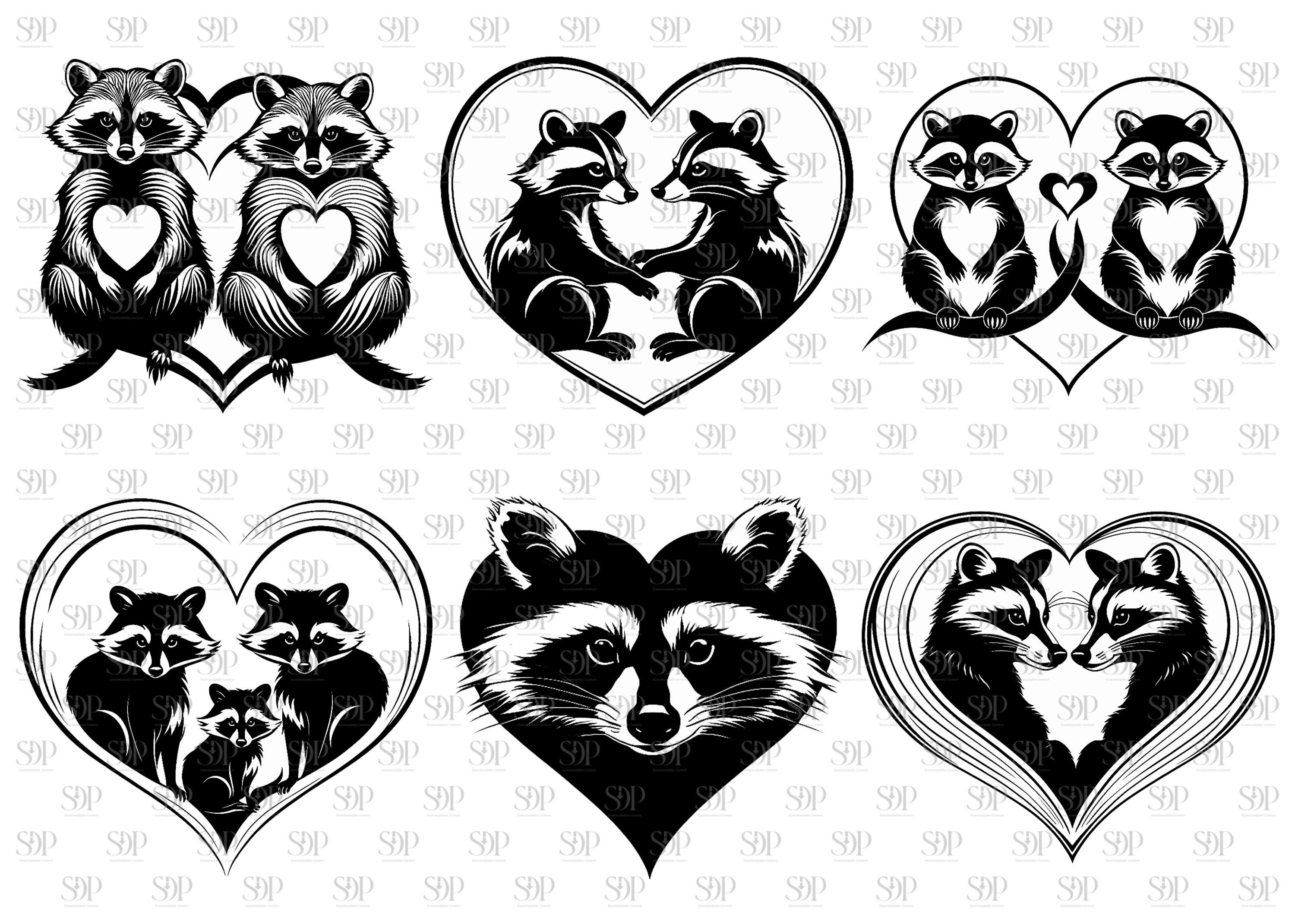 Raccoon Heart SVG Bundle, 45 Designs (png, Svg, Pdf) - Etsy