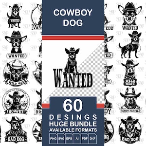 60 Cowboy Dog Svg, Dog Svg Bundle, Vintage Dog Vector, Western Svg,Dog Cowboy Svg,Western Dog Png,Western Dog Svg,Dog Cowboy Png,Dog Cowboy