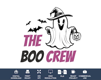 Halloween Boo Crew Ghost SVG PNG: Spooky Season (Digital Download)