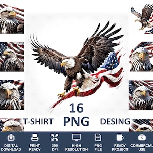 PNG-bundel Patriotic Eagle: ontwerpen vlag VS (commercieel gebruik)