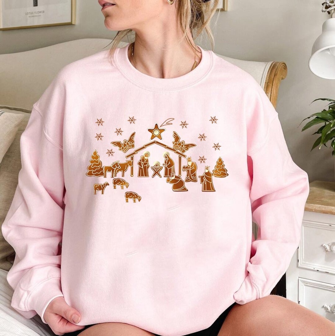 Christmas Nativity Sweatshirt, Christmas Holy Night Sweater, Jesus