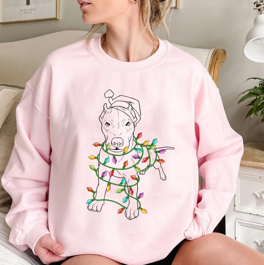 Christmas Dog Sweatshirt, Dog Owner Christmas Gift, Pitbull Christmas