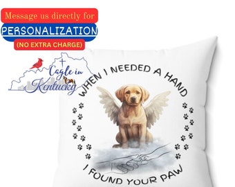 Labrador Retriever Pillow Labrador Memorial Pillow Angel Dog in Heaven Cute Dog Pillow Cute Puppy Dog Lovers Dog Owners Polyester Pillow