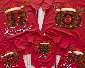 Family Christmas Name Shirt, Custom Christmas Shirt With Name, Monogrammed Family Christmas Shirt, Personalized Christmas Family T-Shirt