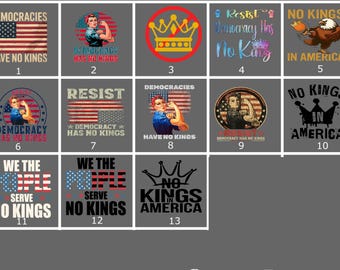Protest dtf ,No Kings In America dtf ,Pro Democracy dtf ,Liberal Political Gift,Fourth Of July dtf,Patriotic Freedom dtf