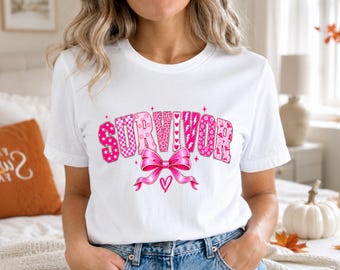Survivor T-Shirt, Breast Cancer Awareness Tee, Pink Ribbon Shirt, Cancer Fighter Gift, Hopeful Survivor Apparel