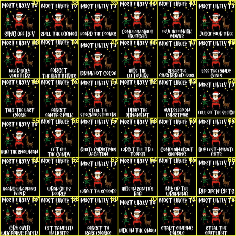 Funny Christmas DTF Transfer: Matching Family Designs,christmas iron on custom mostlikely to image 2