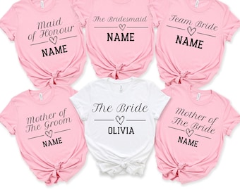 Bachelorette Party Shirts, Bride Gift Team Bride , Hen Party Wedding Party Tshirt, Personalised Hen Party T Shirts, Bridal Party Shirts