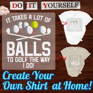 Funny Golf DTF Transfer Iron-On for Golfer Shirts, Humorous Sports Ready To Press Retro T-Shirt Design Gift for Golf Lovers