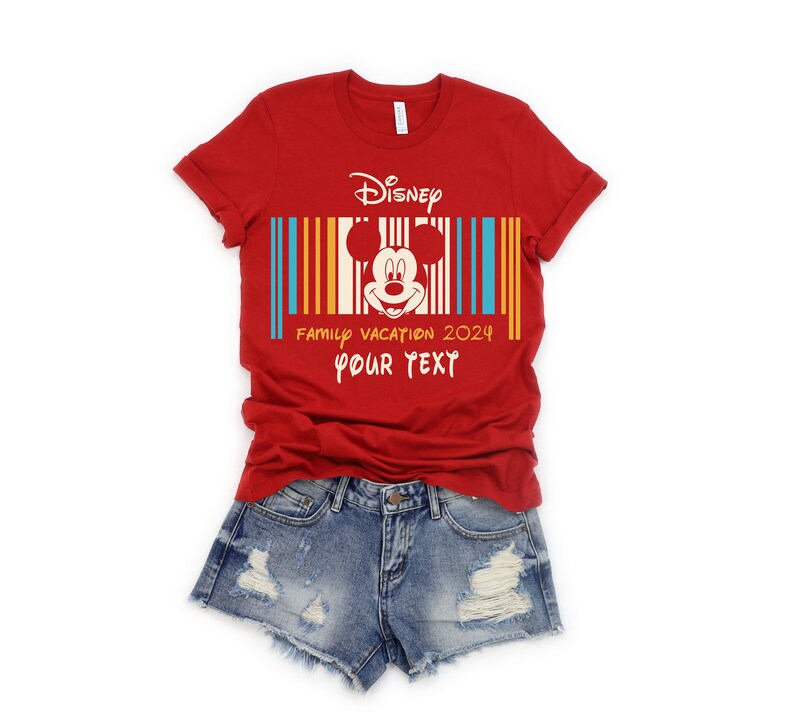 Custom Personalize Striped Mickey Mouse Tshirt, Custom Minnie Shirt