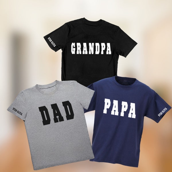 clipart vaderdag, T-shirt met de naam van het kind, papa cadeau. Papa cadeau idee. Gepersonaliseerd vader shirt. Vaderdag cadeau, eerste vaderdag