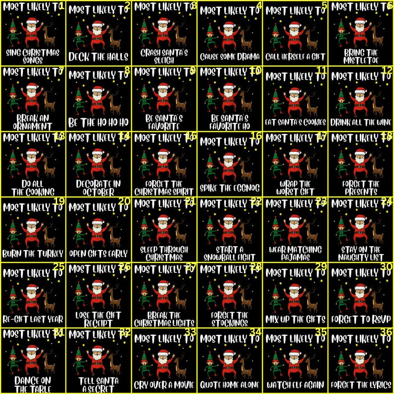Funny Christmas DTF Transfer: Matching Family Designs,christmas iron on custom mostlikely to image 1