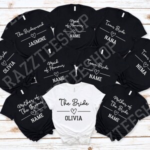 Bachelorette Party Shirts, Bride Gift Team Bride , Hen Party Wedding Party Tshirt, Personalised Hen Party T Shirts, Bridal Party Shirts